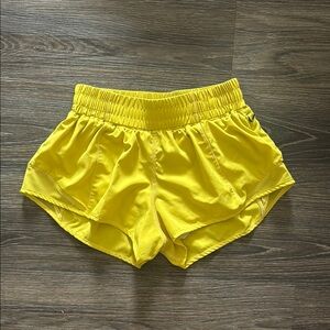 Yellow Women's Athletic Shorts